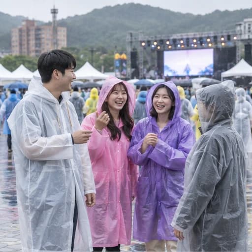 지자체 행사 우비 사용 현장 연출 예시