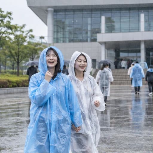 공공기관 우비 사용 현장 연출 예시